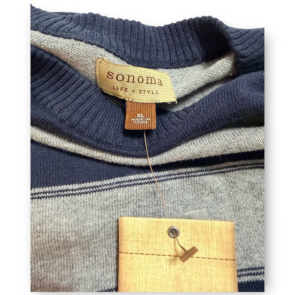 NWT Sonoma Life + Style Striped Crewneck Sweater | Men’s XL - Picture 4 of 7